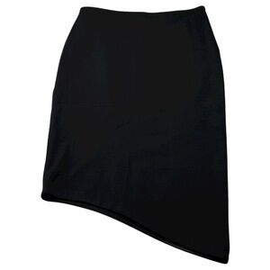 Willi Smith‎ Women’s Black Asymmetrical Pencil Skirt Sz 8 Stretch Midi Office